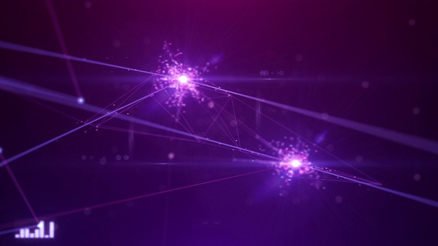 4k飞跃新兴网络(紫色)-可循环-人工智能，区块链，大数据，网络安全，连接视频素材
