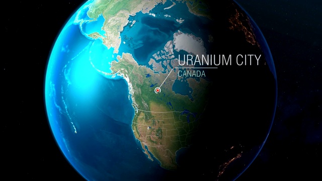 加拿大-铀城-急速从太空到地球视频素材