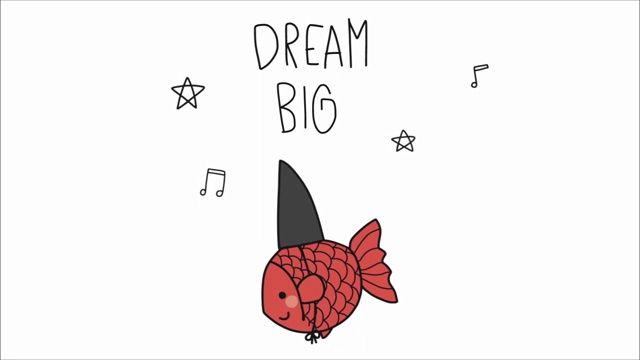 梦想大鱼想成为鲨鱼卡通涂鸦风格，经营理念视频下载