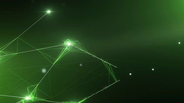 4k复杂连接形成网络(绿色)-可循环-人工智能、区块链、大数据、网络安全视频素材