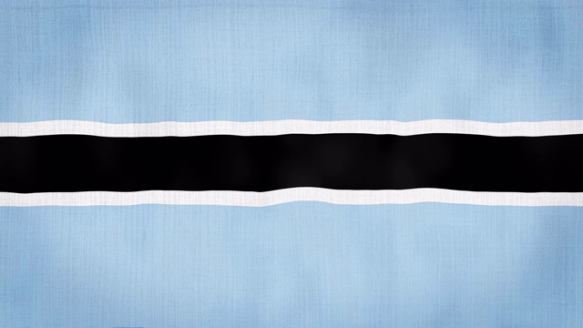 循环，真实的面料纹理和波浪形博茨瓦纳国旗动画视频下载
