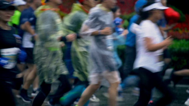 西安国际马拉松赛，中国。视频下载
