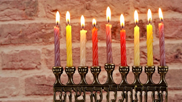 犹太人的节日光明节，是犹太人节日的象征视频素材