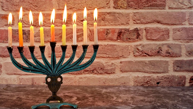 犹太节日象征光明节视频素材