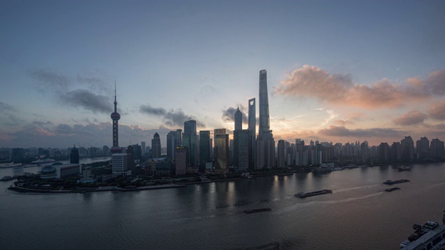 上海黎明时分的时光流逝视频素材