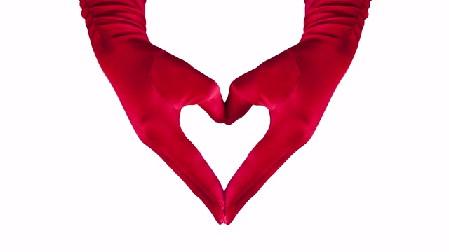 爱与红色的晚装手套在白色(圈)视频下载