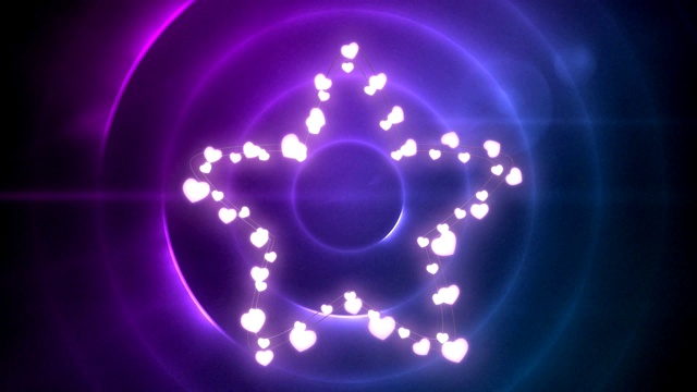 在紫色的背景上发光的星星的仙女灯视频下载