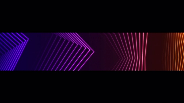 紫色和橙色的霓虹曲线技术视频动画视频素材