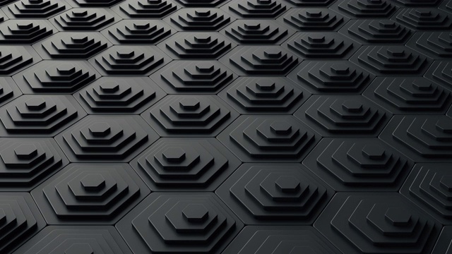 抽象三维黑色背景动画的五边形形状视频下载