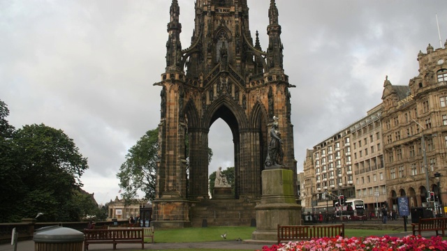 爱丁堡的斯科特纪念碑视频素材