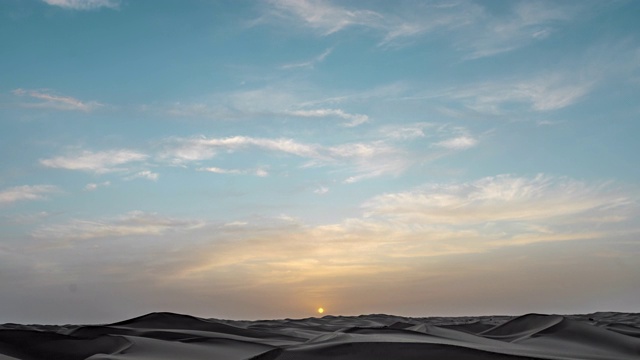 日落时分的塔克拉玛干沙漠视频下载