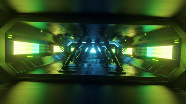 有发光中心的网络隧道视频素材