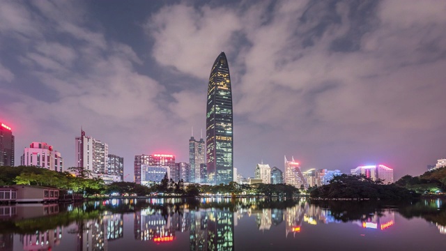 深圳的天际线和晚上的KingKey100，中国视频素材