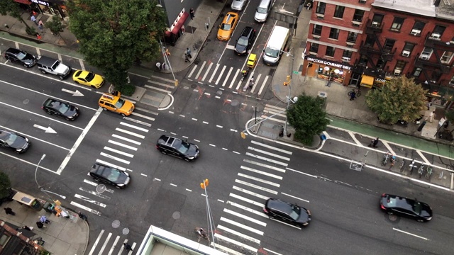 纽约的十字路口，从上面看视频素材