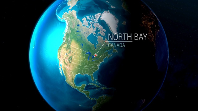 加拿大-北湾-急速从太空到地球视频下载