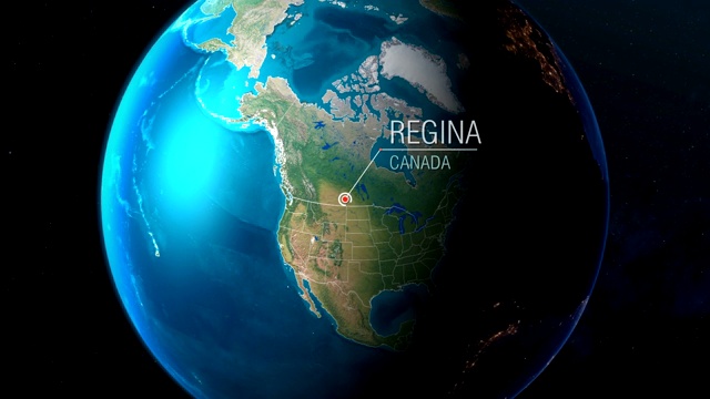 加拿大- Regina -从太空到地球视频素材