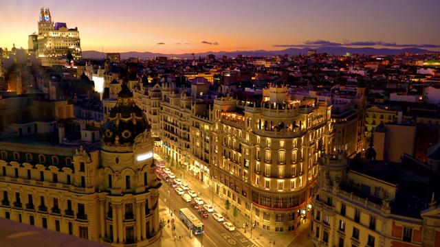日落时分和傍晚时分的马德里视频下载