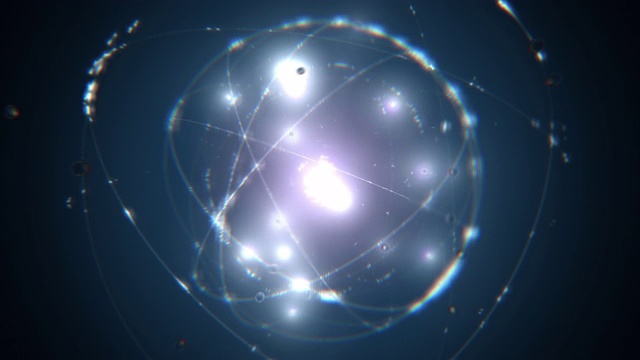 动画模型的原子核和电子蓝色视频下载