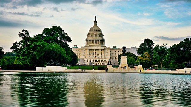 美国Capitol.Pond。黑了。视频素材