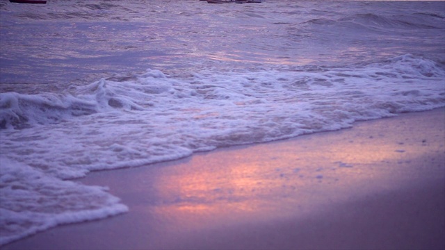 海浪上的沙子超级慢动作视频素材
