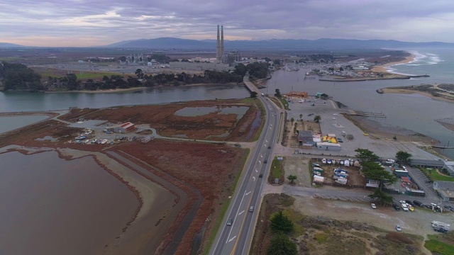 美国加州西海岸炼油厂的鸟瞰图视频素材