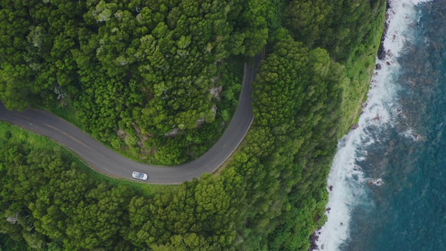在热带岛屿的道路上行驶视频素材