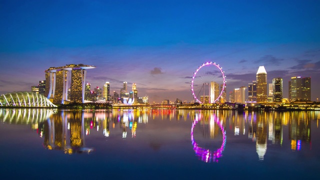 剪影中的新加坡城市视频下载