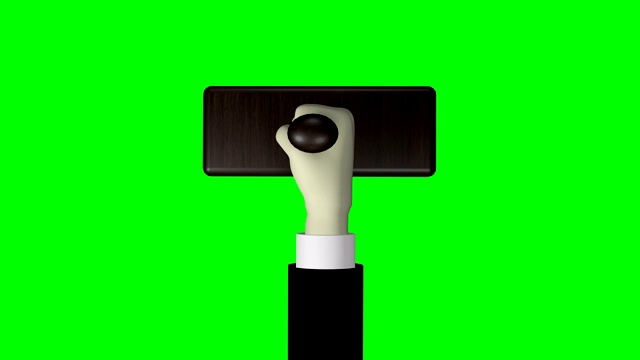 3D手空白橡皮图章绿屏4K分辨率视频素材