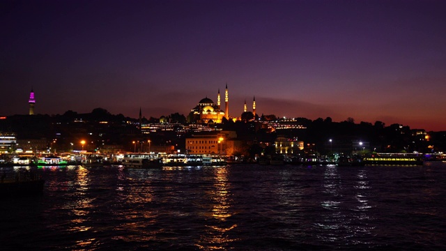 土耳其伊斯坦布尔的夜晚。视频素材