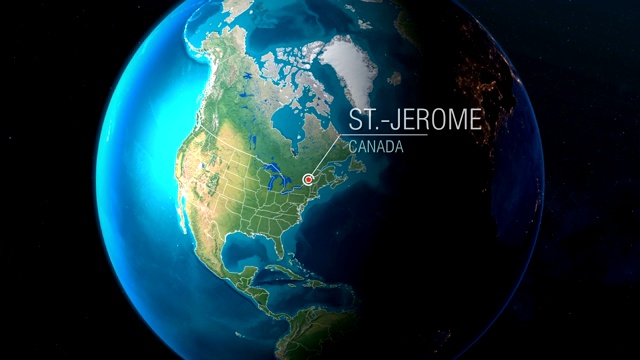 加拿大-圣杰罗姆-从太空到地球视频素材
