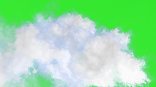 现实的云动画。绿色背景视频下载
