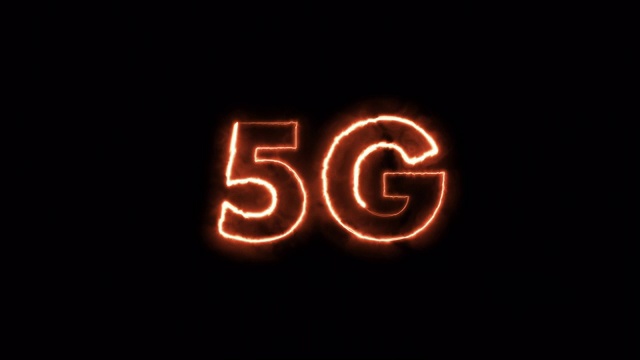 移动5G宽带网络黄金霓虹闪烁标志视频素材