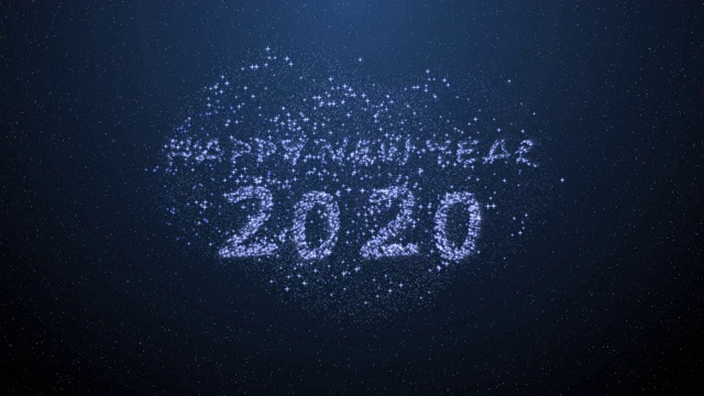 2020新年快乐，蓝色烟花视频下载