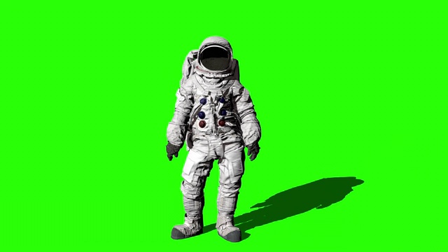 宇航员在绿幕上做Yo。视频素材