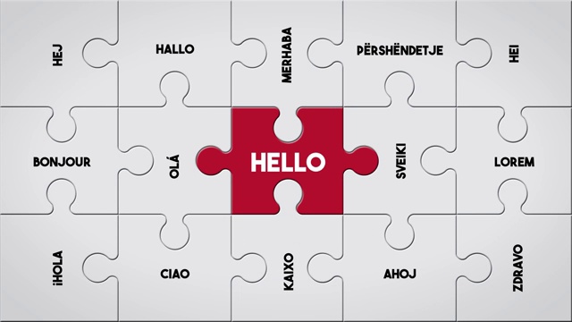 创造Hello概念的拼图视频下载