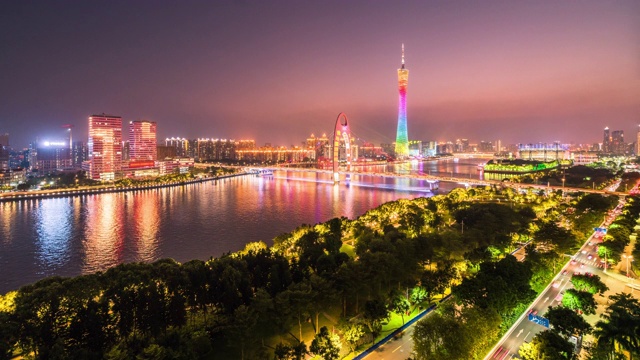 中国广州城市景观的时间推移视频素材