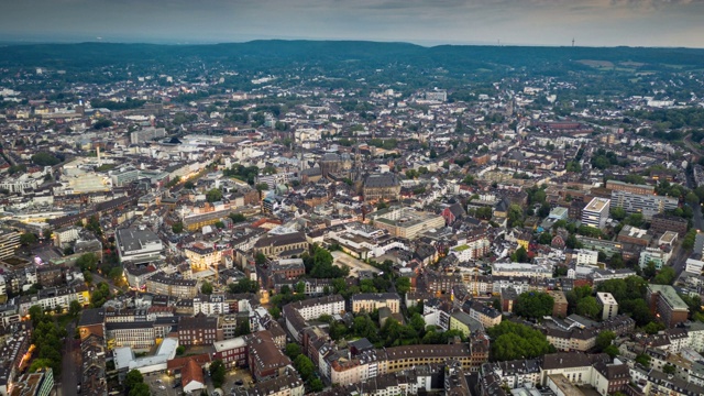 亚琛城市景观-空中Hyper Lapse视频素材
