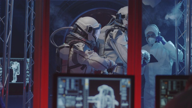 德国宇航员测试太空服视频素材