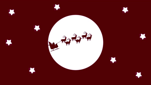4K圣诞老人和驯鹿是飞行动画|可循环视频下载