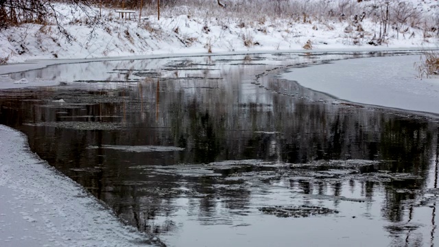 河上的浮冰- 4k时间间隔视频素材