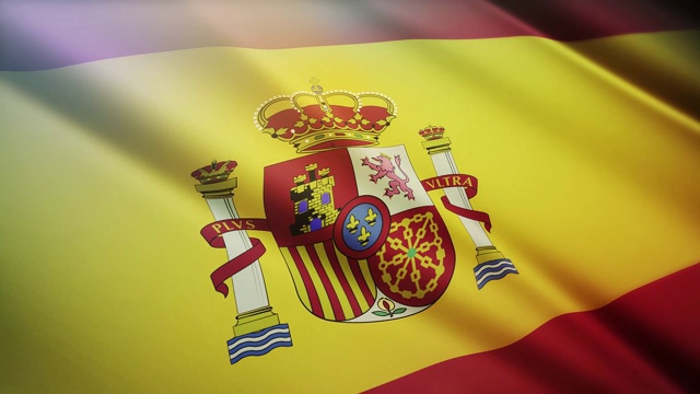 西班牙动画旗包在3D和绿色屏幕视频下载