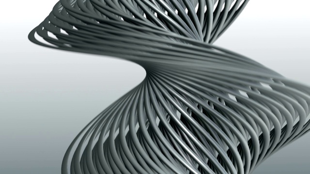 抽象金属丝螺旋形旋转。无缝循环视频素材
