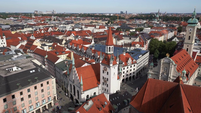 慕尼黑市景，旧市政厅，巴伐利亚视频下载