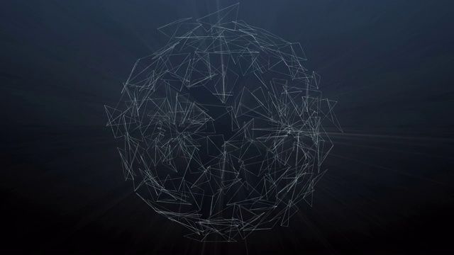 数字几何形状球旋转4K动画背景。视频购买