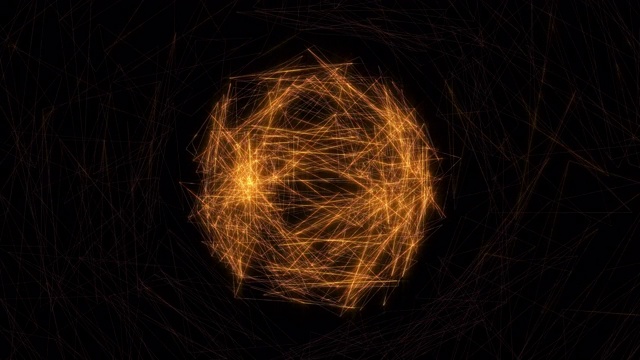 数字几何形状球旋转4K动画背景。视频素材