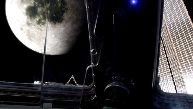 太空飞船在穆姆轨道上。视频下载