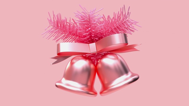 粉色场景3d渲染运动抽象金属物体装饰圣诞节的概念视频素材