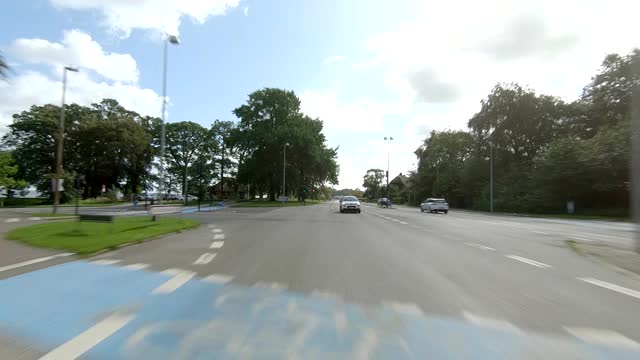 哥本哈根Strandvejen XX同步系列后视图驾驶工艺板视频素材