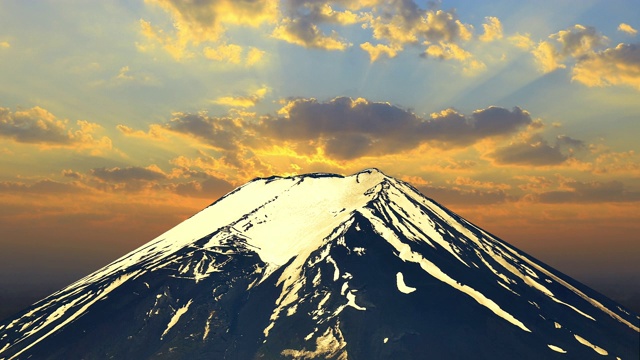 富士山的钻石和积雪覆盖，日本视频下载