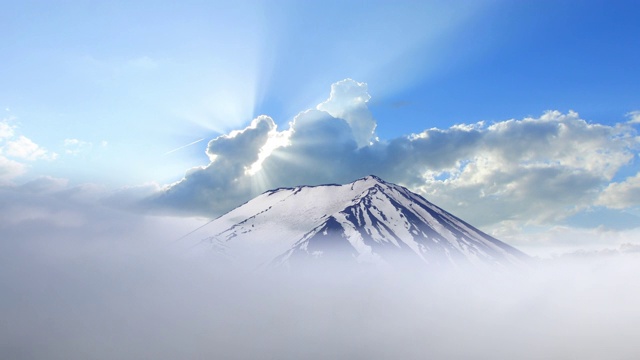 富士山的钻石和积雪覆盖，日本视频下载